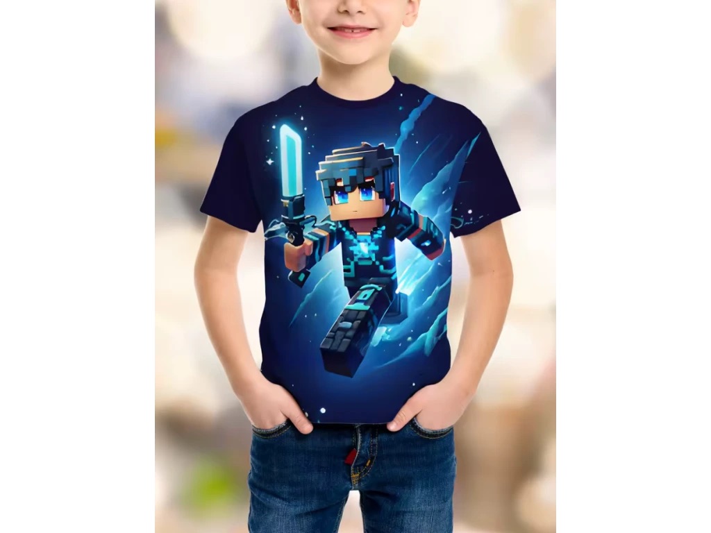 Dětské pohodlné tričko Minecraft postavy 3